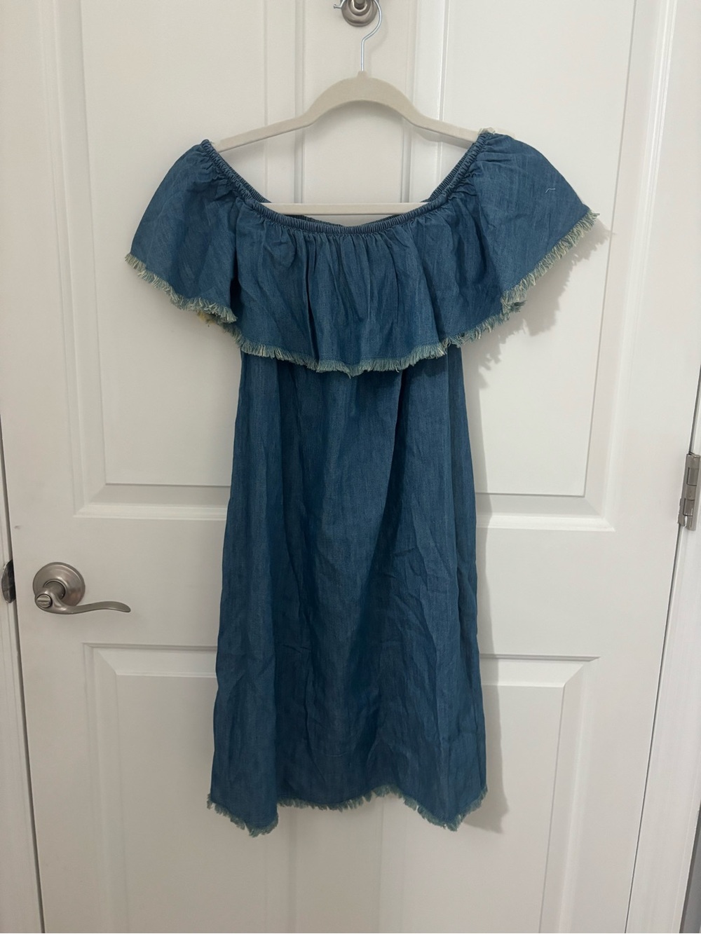 Mossimo Supply Co. Off-Shoulder Denim Dress in Blue size S